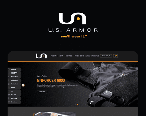 US Armor website design